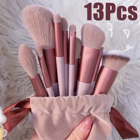 13Pcs Makeup Brush Set - Make Up Concealer Brush, Blush Powder Brush, Eye Shadow Highlighter Foundation Brush - Cosmetic Beauty Tools