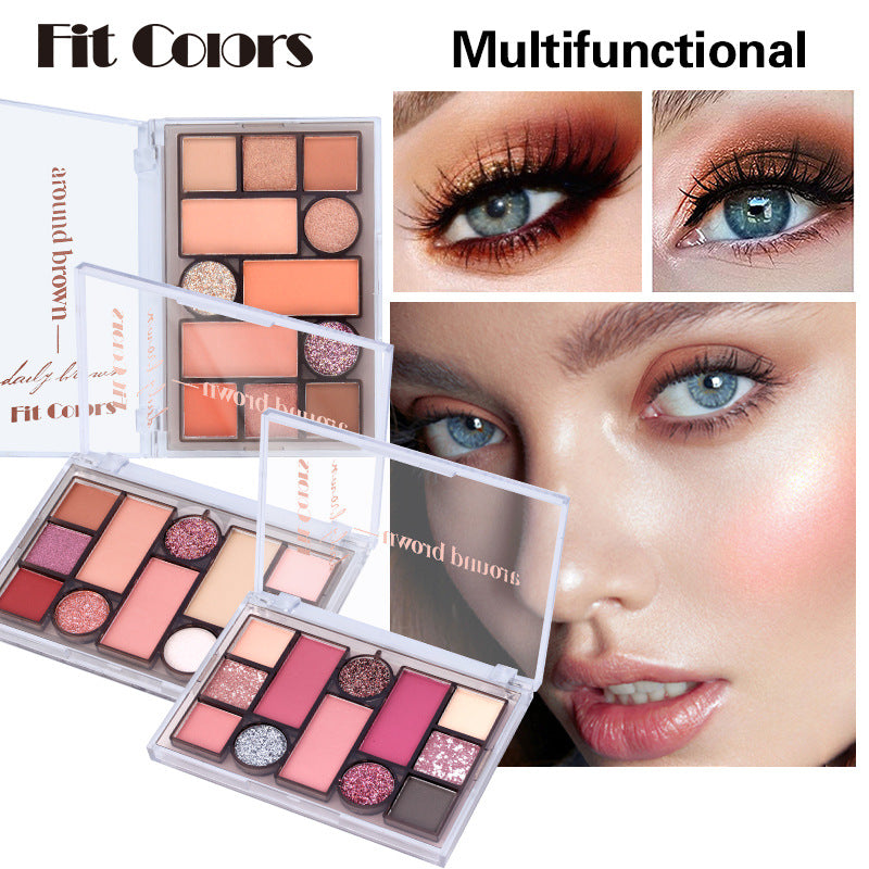 Eyebrow Powder Eye Shadow - Fit Colors 12-Color Face Comprehensive Makeup Powder Palette Matte Pearlescent Earth Color Blush