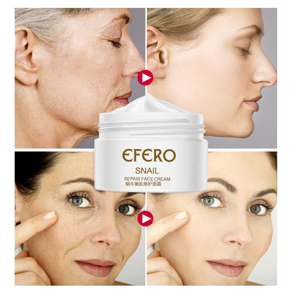 EFERO Anti Aging Snail Essence Face Cream Whitening Snail Cream Serum Moist Nourishing Lifting Face Skin Care anti wrinkle Cream