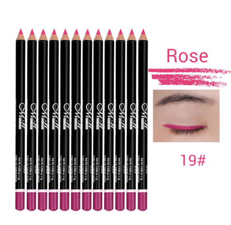 MENOW (12 Colors or 12 Black) 3n1 EYE PENCIL - 1)Eyeliner Pencil,  2)Eyebrow Pencil, and 3)Lip Liner