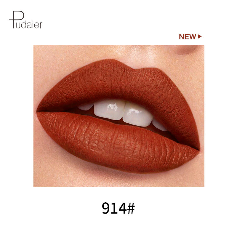 Pudaier 18 Color Mini Capsule Lip Glaze - Velvet Fog Color Non-Stick Cup Smooth Matte