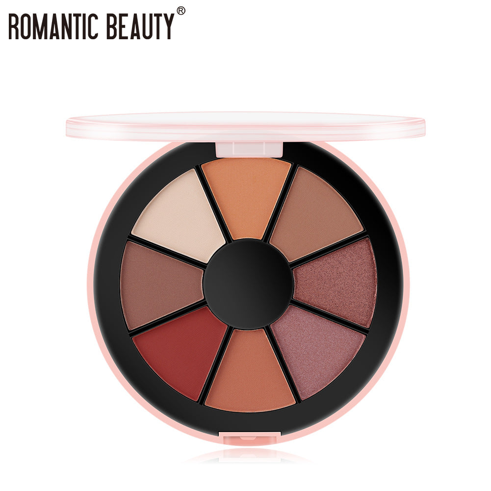 Romantic Beauty 8 Color ROUND PALETTE EYESHADOW - Pearlescent Matte Eyeshadow Palette