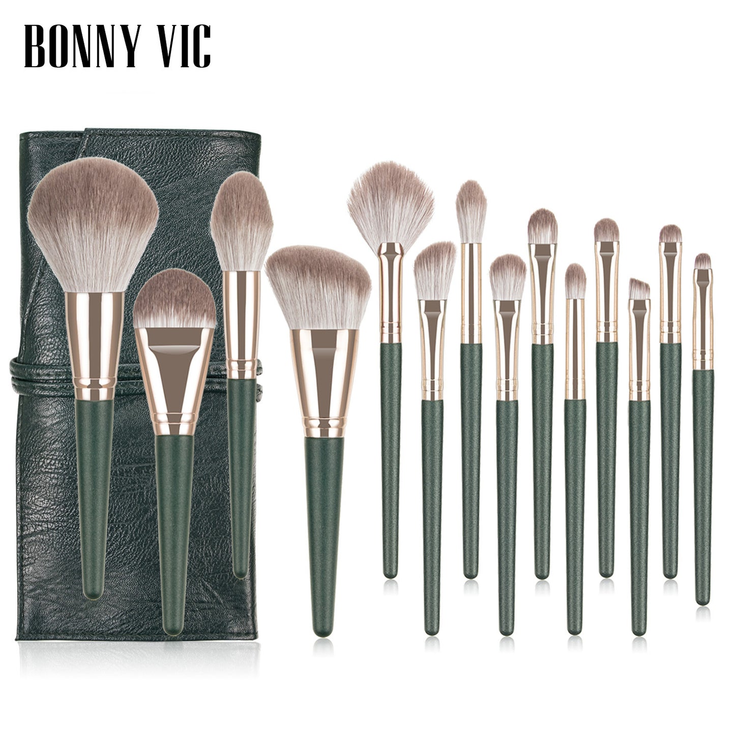 Beauty tool portable 14 makeup brush set soft fiber hair makeup brush loose powder foundation blush eye shadow brush