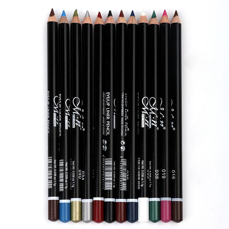 MENOW (12 Colors or 12 Black) 3n1 EYE PENCIL - 1)Eyeliner Pencil,  2)Eyebrow Pencil, and 3)Lip Liner