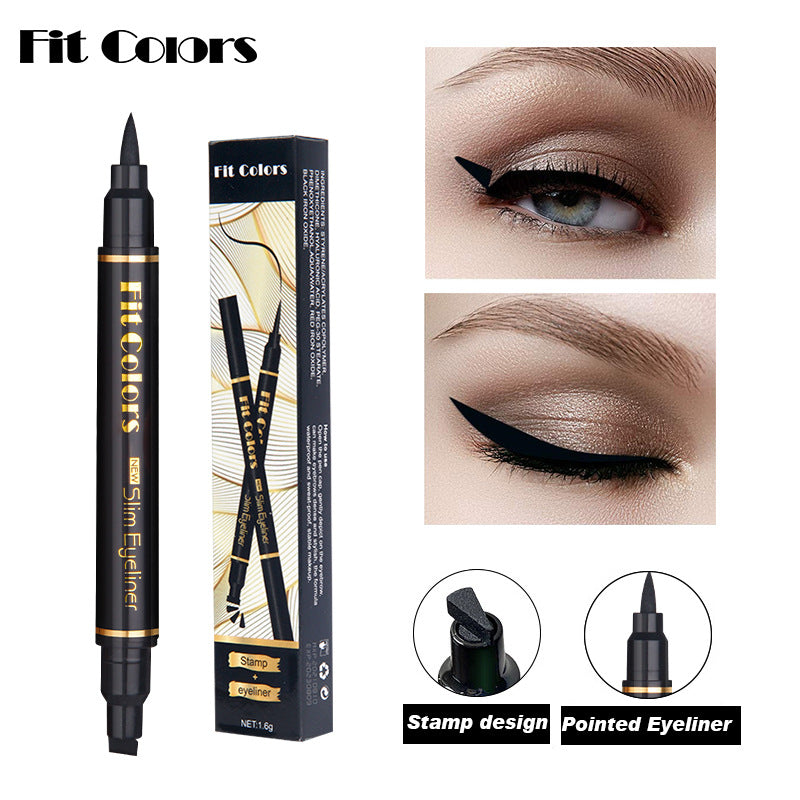 EYELINER - Colors DOUBLE-HEADED Triangle Wing, Seal Waterproof, Sweat-Proof Liquid Eyeliner - Fit