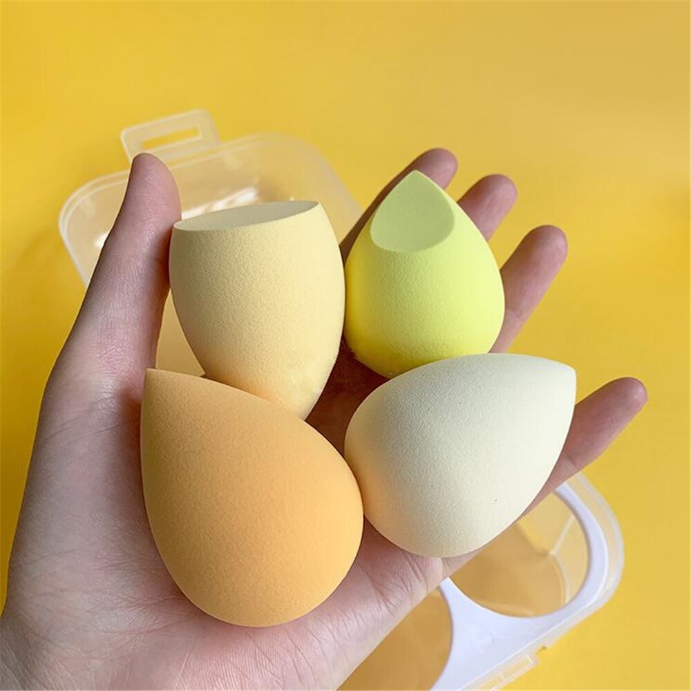 Makeup Blender Cosmetic Sponge/Puff - 4pcs MAKEUP SPONGE with Storage Box - Foundation Powder Sponge