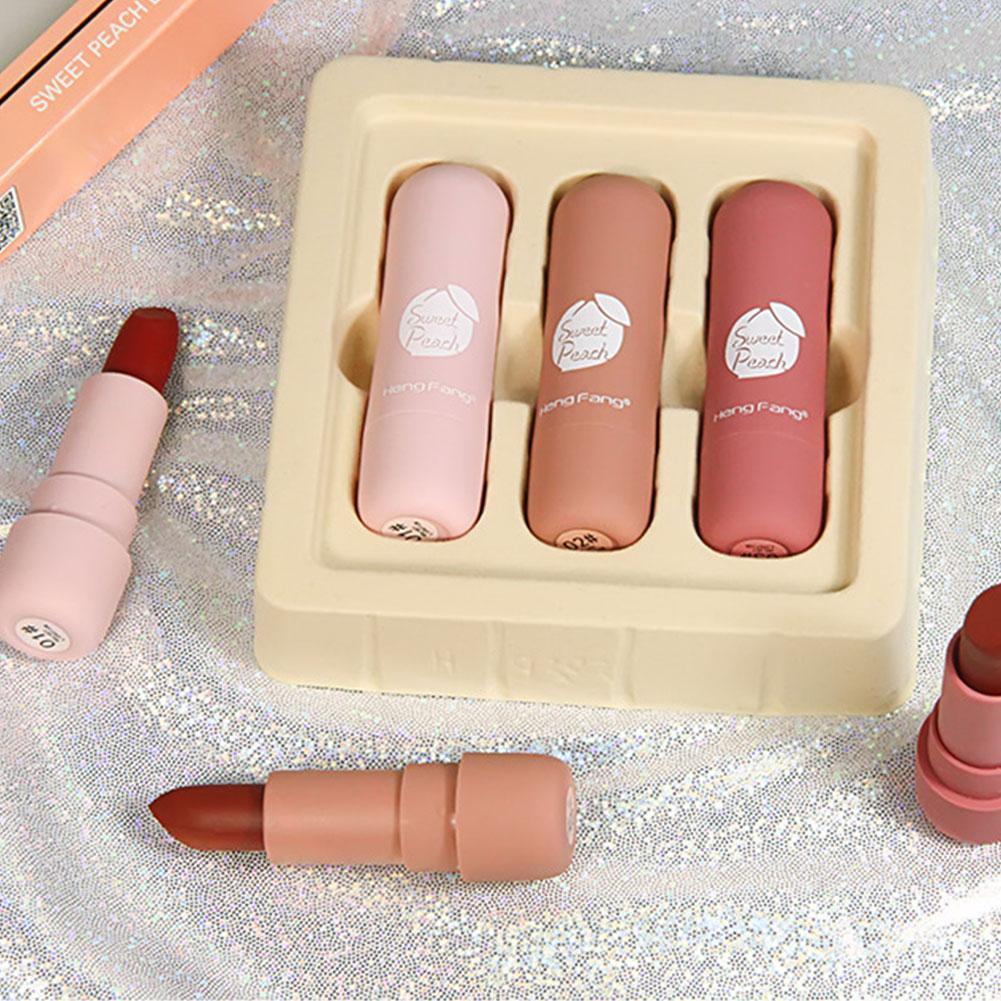 Lips Beauty Makeup - (3 Colors) Fashion Lipstick - Gold Leaf Jelly Temperature-changed Lip Balm Moisturizer - Brand HengFang