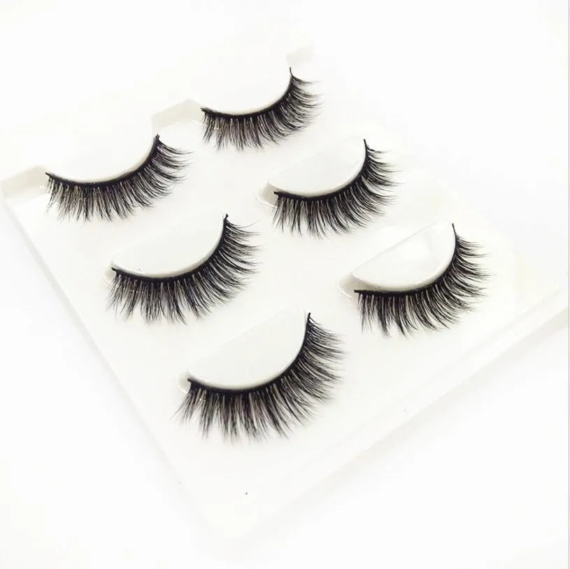 Eyes - 3 PAIRS / 6 EYELASHES - natural soft