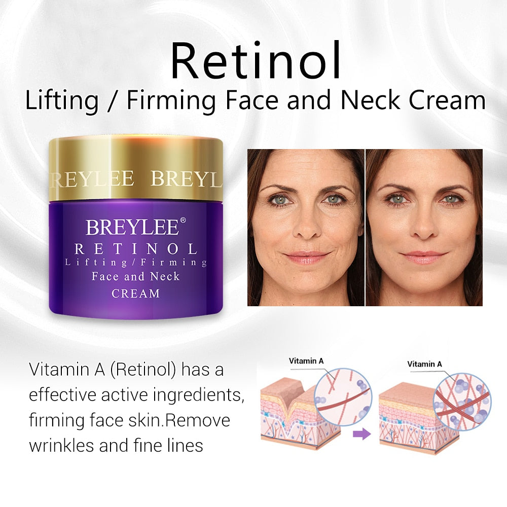 BREYLEE FACE CFEAM - TRIPLE SKIN CARE - 1) Hyaluronic Acid/Moisturizing Day Cream 2) Retinol Anti Wrinkle 3) Vitamin C Whitening Skin Care Acne Treatment 40g