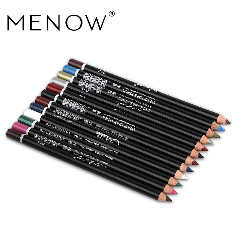 MENOW (12 Colors or 12 Black) 3n1 EYE PENCIL - 1)Eyeliner Pencil,  2)Eyebrow Pencil, and 3)Lip Liner