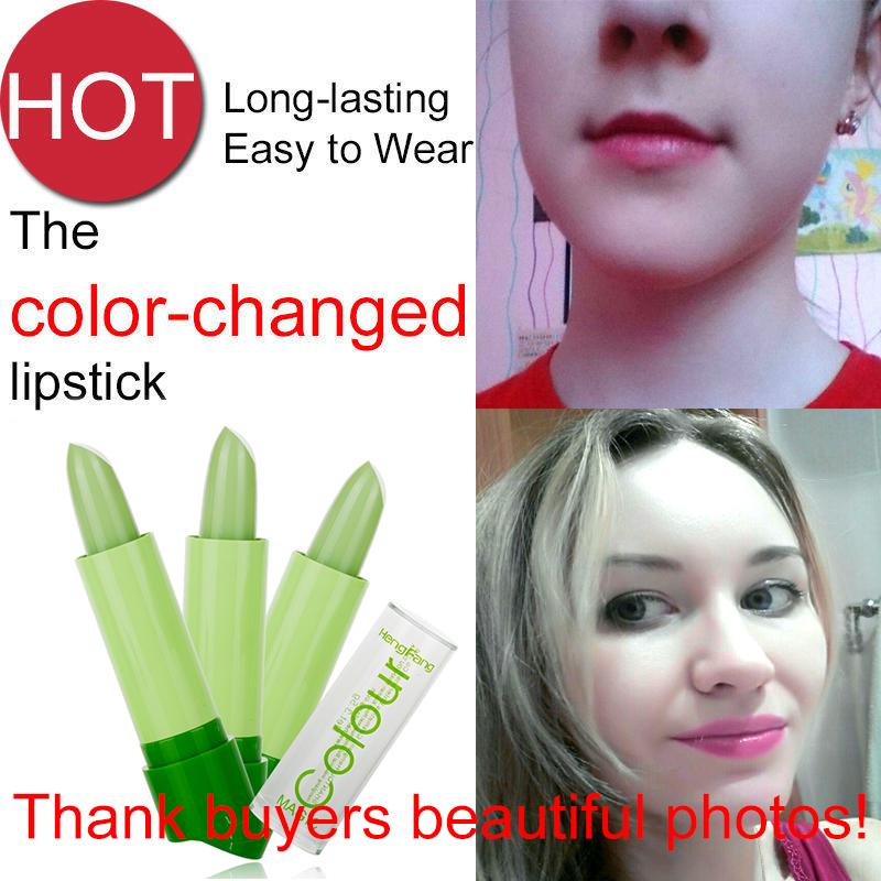 3Pcs/lot Magic Fruity Smell (Changable Color) LIP BALM Waterproof Lipstick Lip Cream Beauty Makeup Brand HengFang