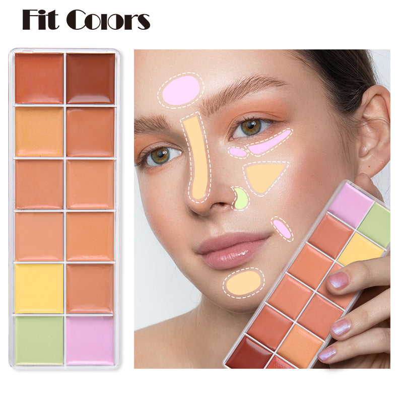 Concealer / Foundation Cream Fit Colors 12 Color Concealer Natural Moisturizing Long Lasting 3D Concealer