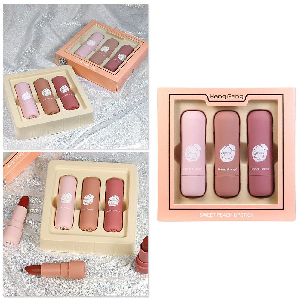 Lips Beauty Makeup - (3 Colors) Fashion Lipstick - Gold Leaf Jelly Temperature-changed Lip Balm Moisturizer - Brand HengFang