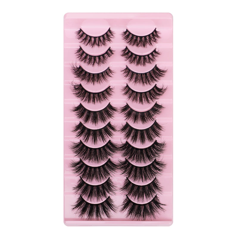 10 Pairs Of Messy THICK FALSE EYELASHES - (6 Styles to choose from)