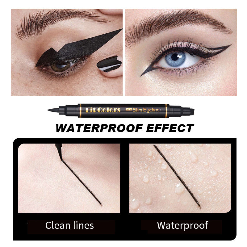 EYELINER - Colors DOUBLE-HEADED Triangle Wing, Seal Waterproof, Sweat-Proof Liquid Eyeliner - Fit