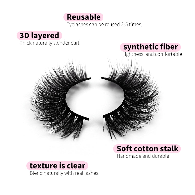 10 Pairs Of Messy THICK FALSE EYELASHES - (6 Styles to choose from)