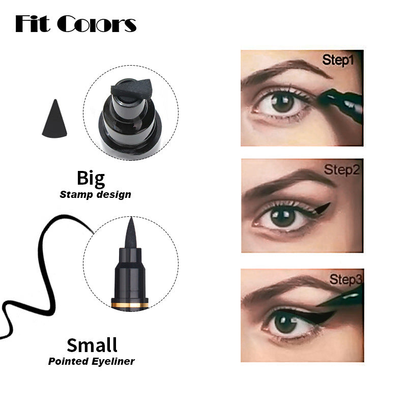 EYELINER - Colors DOUBLE-HEADED Triangle Wing, Seal Waterproof, Sweat-Proof Liquid Eyeliner - Fit