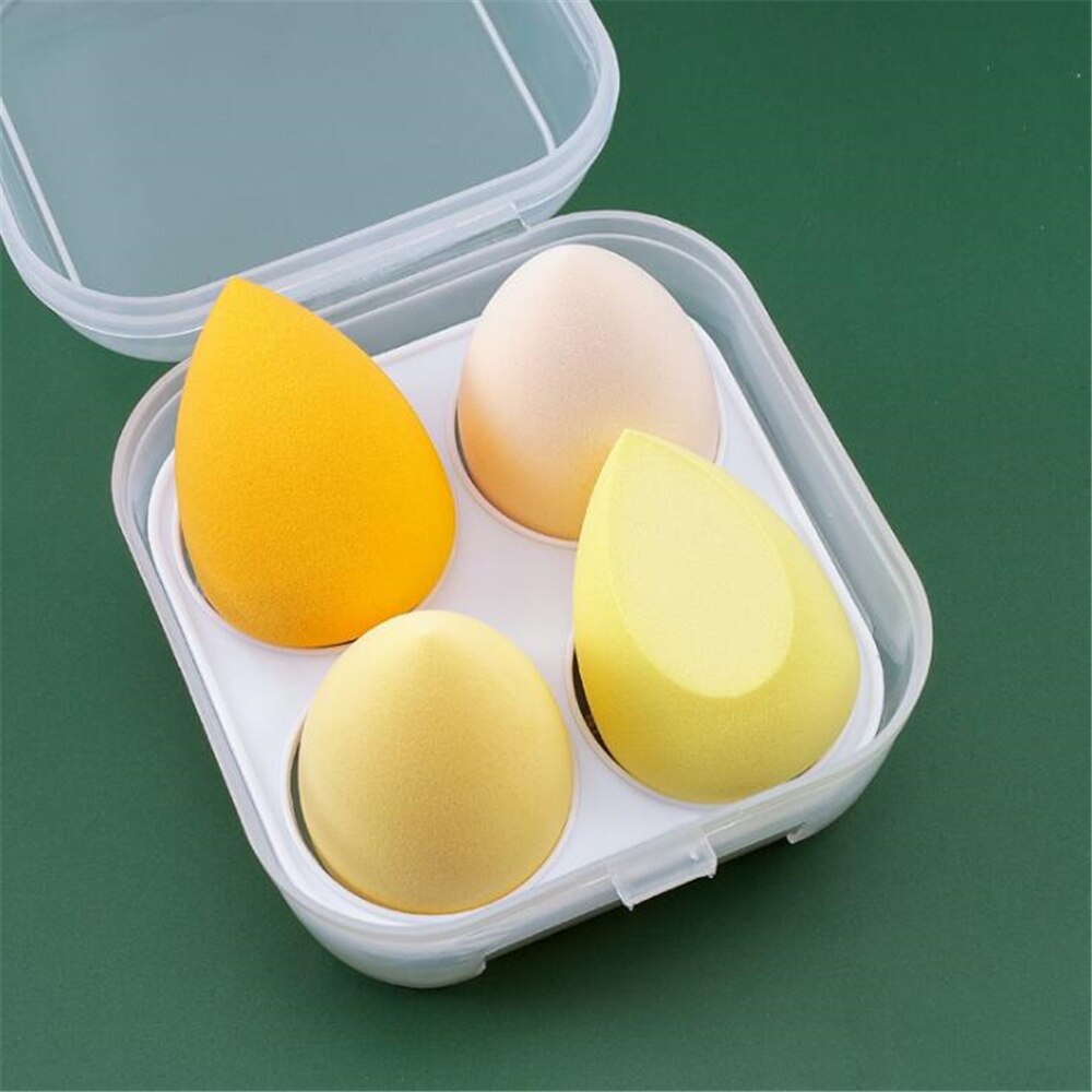 Makeup Blender Cosmetic Sponge/Puff - 4pcs MAKEUP SPONGE with Storage Box - Foundation Powder Sponge