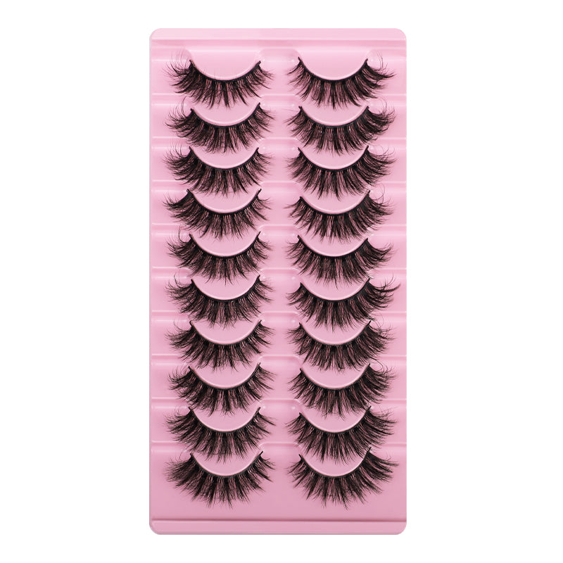 10 Pairs Of Messy THICK FALSE EYELASHES - (6 Styles to choose from)