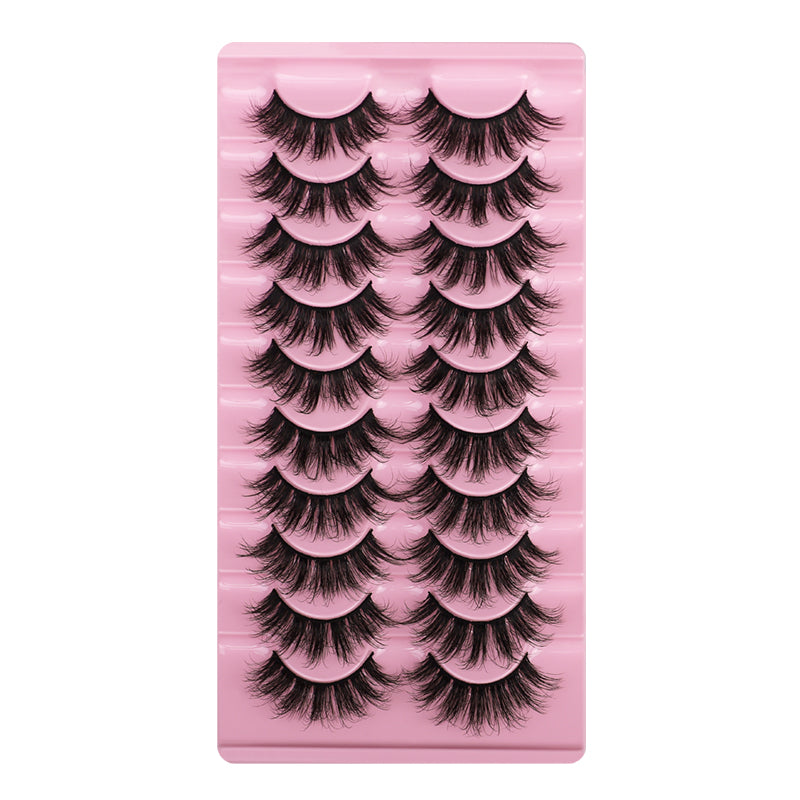 10 Pairs Of Messy THICK FALSE EYELASHES - (6 Styles to choose from)