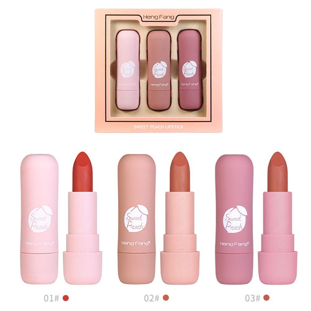 Lips Beauty Makeup - (3 Colors) Fashion Lipstick - Gold Leaf Jelly Temperature-changed Lip Balm Moisturizer - Brand HengFang