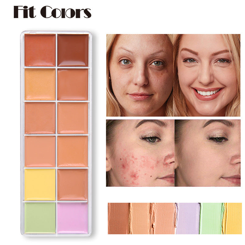 Concealer / Foundation Cream Fit Colors 12 Color Concealer Natural Moisturizing Long Lasting 3D Concealer