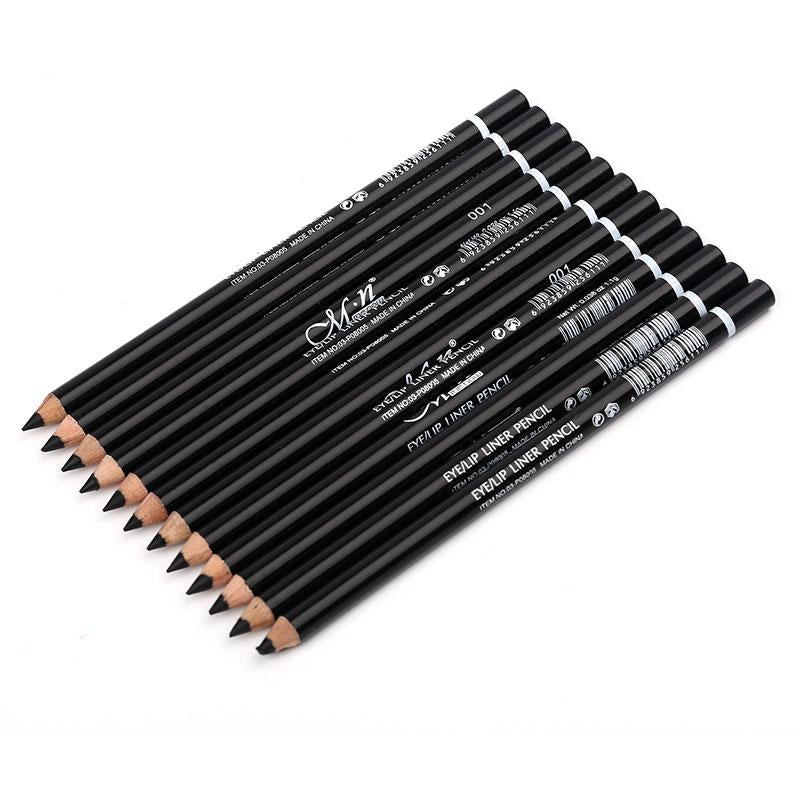 MENOW (12 Colors or 12 Black) 3n1 EYE PENCIL - 1)Eyeliner Pencil,  2)Eyebrow Pencil, and 3)Lip Liner