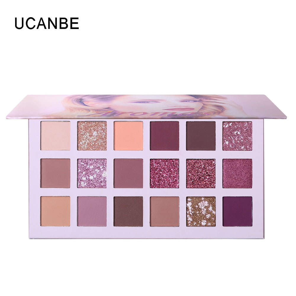 UCANBE Aromas Nude Eye Shadow Palette (18 Color)  - Eyeshadow SHIMMER Waterproof Makeup -  Paleta  De Sombra