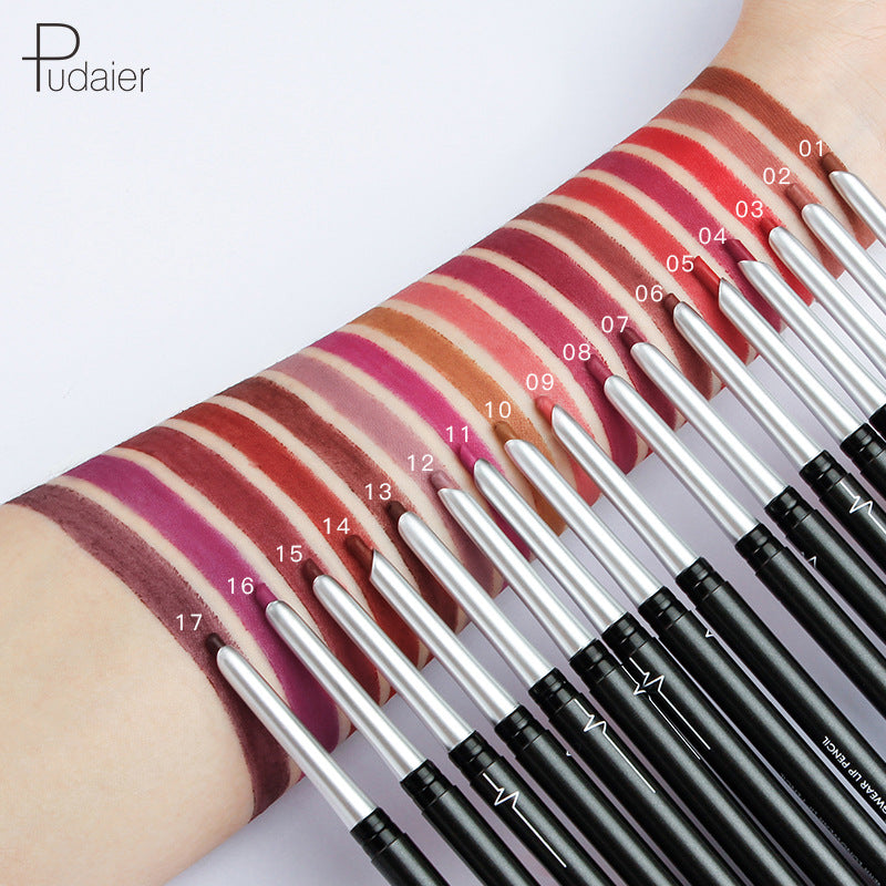 Pudaier Stereo Matte 17 Color LIP LINER PEN / EYE LINER PEN