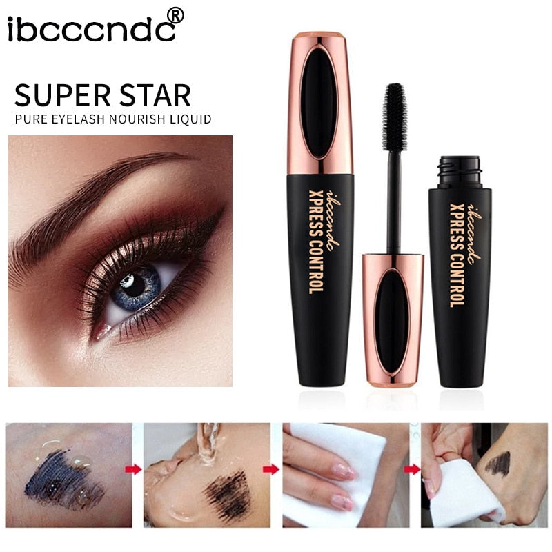 Silk Fiber, Thick, LENGTHENING  EYELASHES MASCARA - Waterproof Rimel 3d Mascara For Eyelash Extension Black