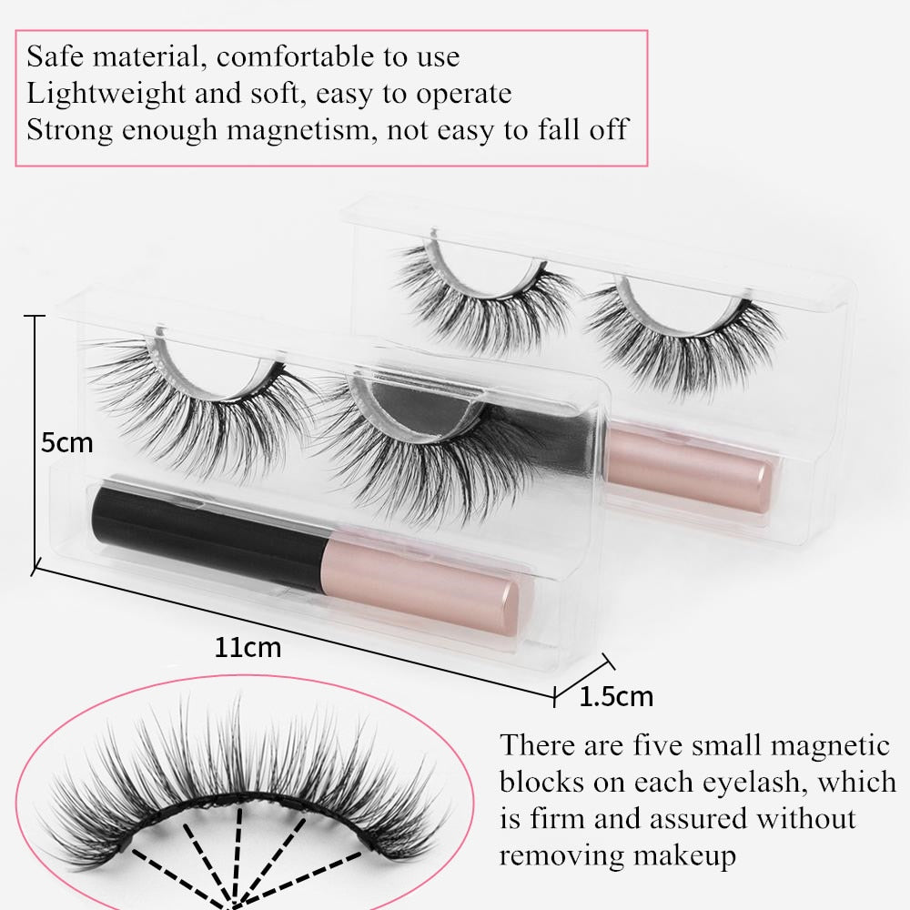 EyeLiner / EyeLashes  - 3D Mink Magnetic Eyelashes and Waterproof Lasting Eyeliner (Magnet Mink) Eyelashes Makeup Extension False Eyelashes