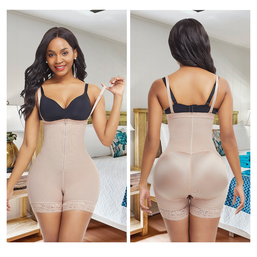 Non-Slip Waist Double Elastic Hip Shaping Breathable Mesh Hip-Lifting Belly Pants One-Piece Shape Wear