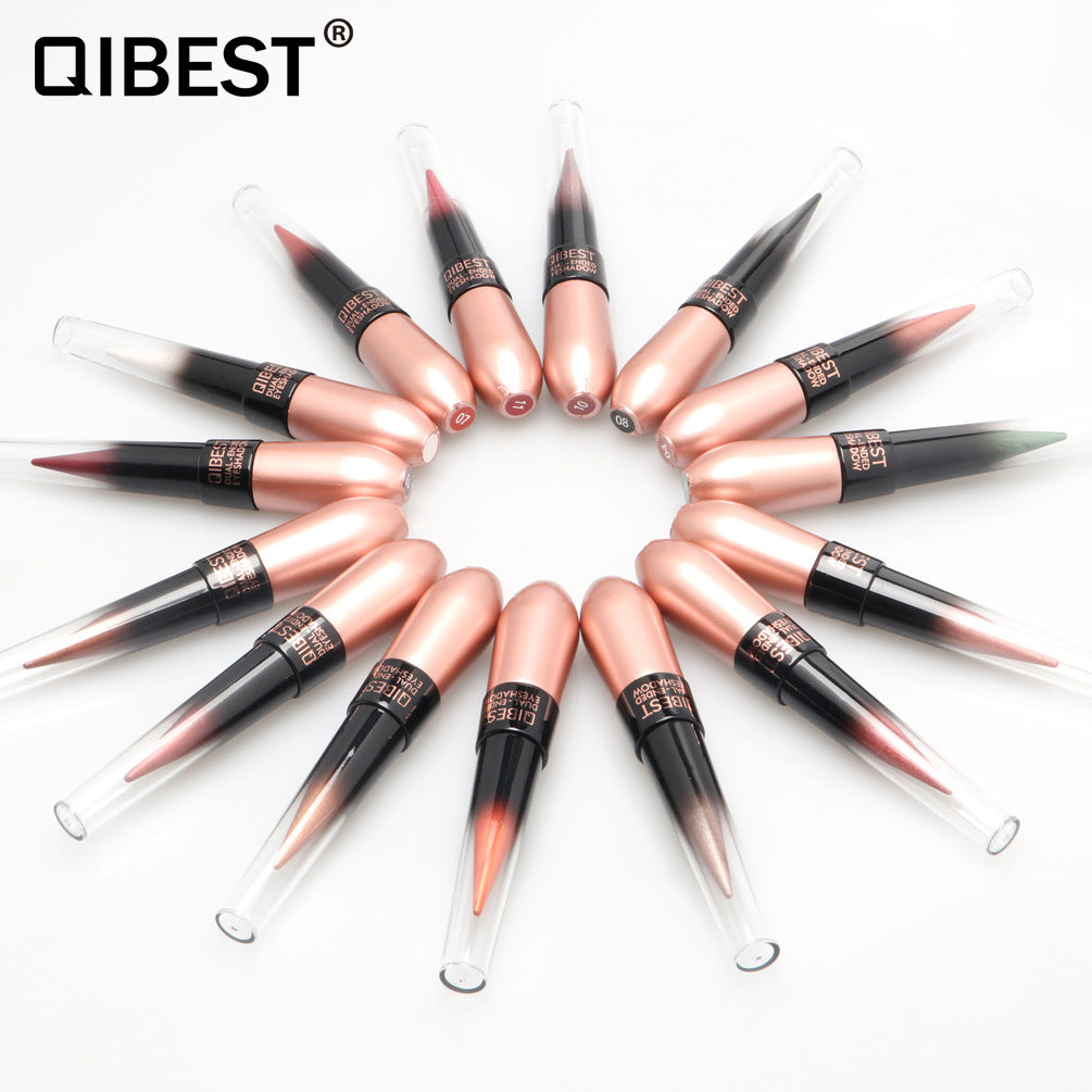 QIBEST Charm Dual-Purpose Pen Silky And Dynamic Eyeliner Soft Texture Eye Shadow Cream Eye Shadow Stick