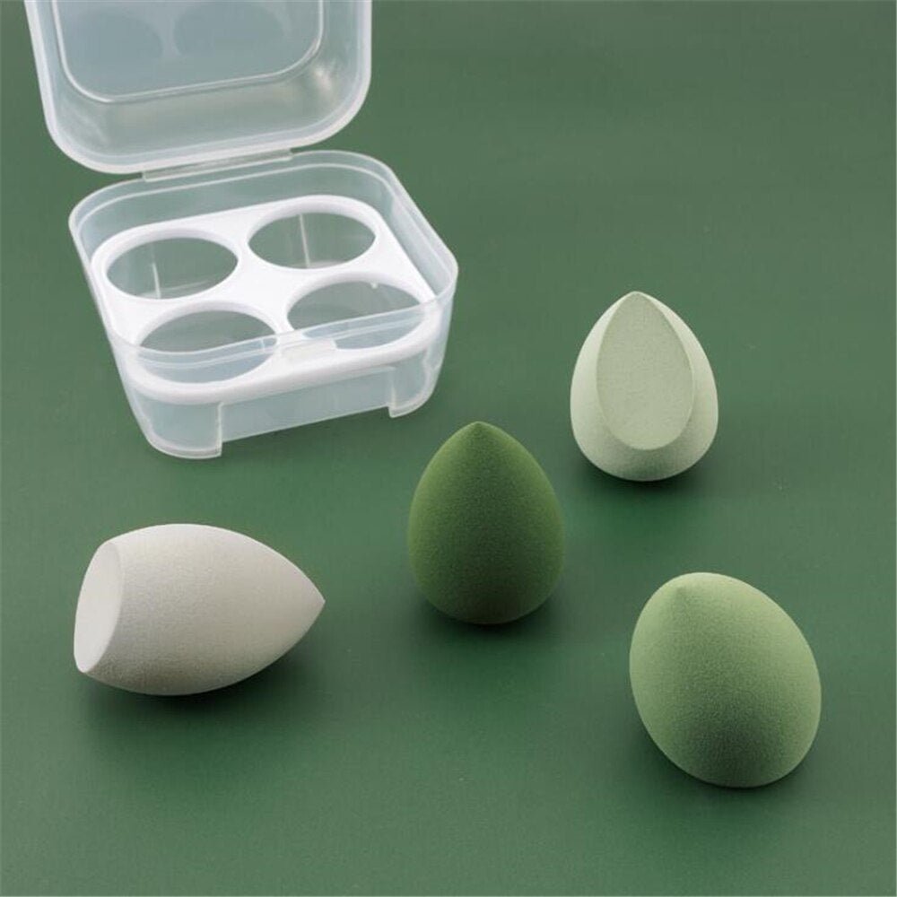 Makeup Blender Cosmetic Sponge/Puff - 4pcs MAKEUP SPONGE with Storage Box - Foundation Powder Sponge