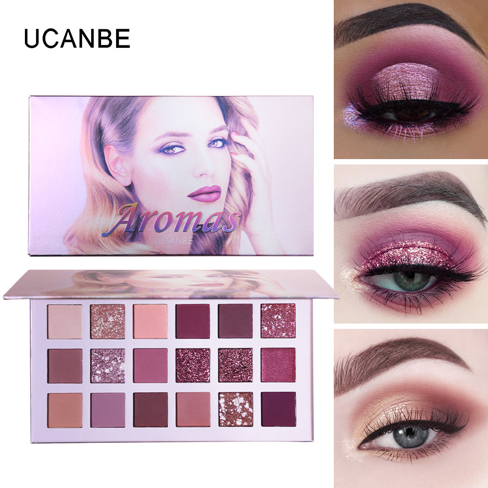 UCANBE Aromas Nude Eye Shadow Palette (18 Color)  - Eyeshadow SHIMMER Waterproof Makeup -  Paleta  De Sombra