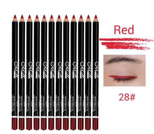 MENOW (12 Colors or 12 Black) 3n1 EYE PENCIL - 1)Eyeliner Pencil,  2)Eyebrow Pencil, and 3)Lip Liner