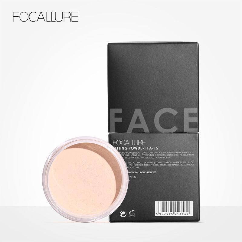 FOCALLURE New Brand Makeup Powder 3 Colors Loose Powder Face Makeup Waterproof Loose Powder Skin Finish Powder