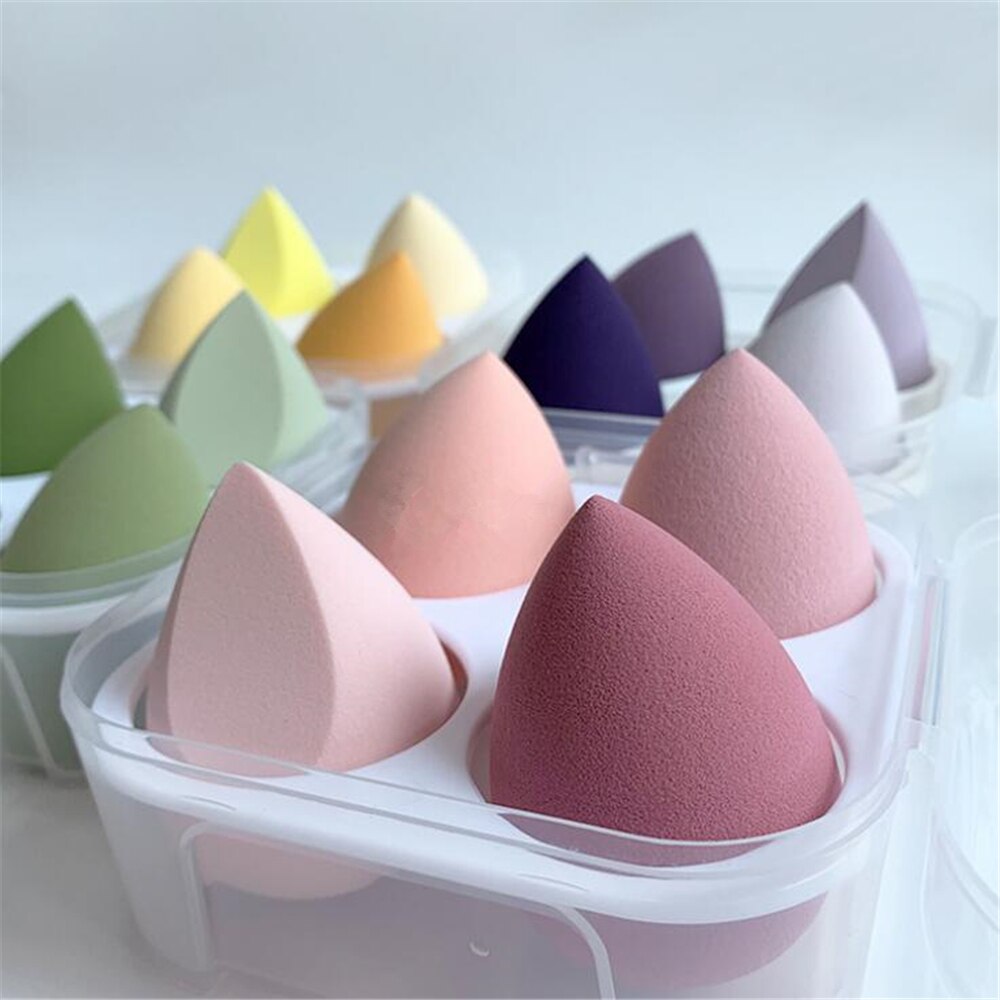 Makeup Blender Cosmetic Sponge/Puff - 4pcs MAKEUP SPONGE with Storage Box - Foundation Powder Sponge