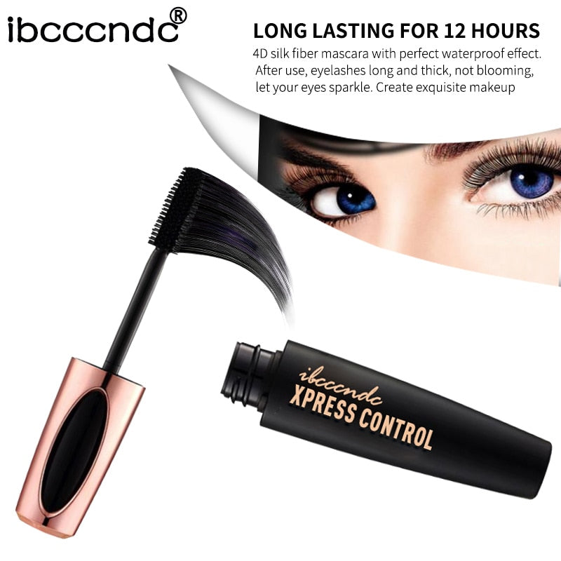 Silk Fiber, Thick, LENGTHENING  EYELASHES MASCARA - Waterproof Rimel 3d Mascara For Eyelash Extension Black