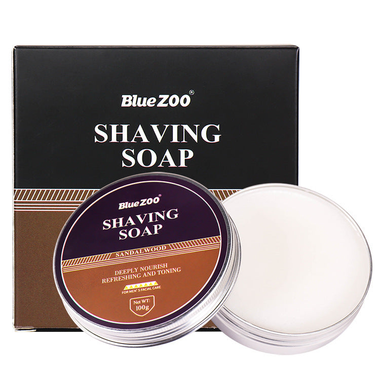 MEN'S SHAVING SOAP - BlueZOO Men's Facial Shave Beard Shaving Foaming Soap Sandalwood Scented Mint