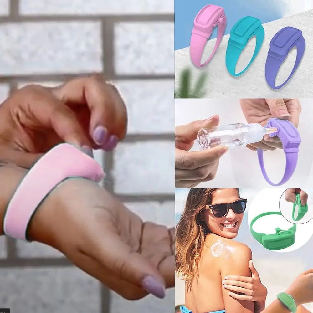 Hand Sanitizer Disinfectant Sub-packing Silicone Bracelet Wristband Hand Dispenser Wearable Hand Sanitizer Dispenser Pumps