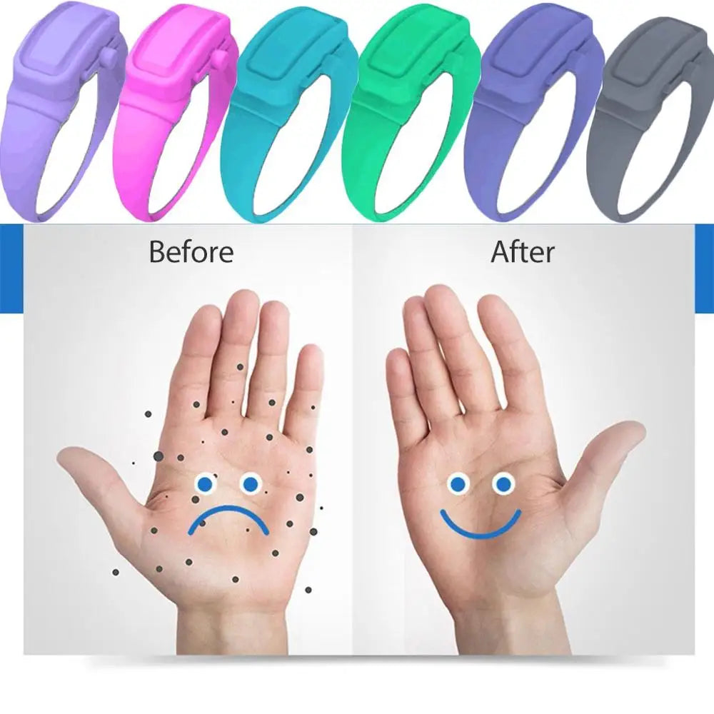 Hand Sanitizer Disinfectant Sub-packing Silicone Bracelet Wristband Hand Dispenser Wearable Hand Sanitizer Dispenser Pumps